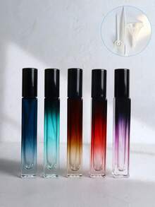 TSA Approved 15ml Vintage Gold Ombre Slim Square Glass Refillable Atomizer Perfume Spray Bottle With Matte Black Cap And Free 3-In-1 Filling Tool (Funnel + Dropper + Straw), 5 Colors Available (Blue/Teal/Brown/Red/Purple), Leak-Proof Seal For Travel Size Cosmetic Container, Portable Mini Perfume Sprayer, Ideal Gift For Business Travel, Fragrance Lovers - Multicolor - View 9