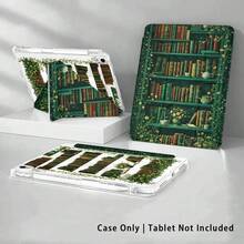 書本與植物圖案彩繪壓克力水晶平板保護殼，內建筆槽，3+Y折疊支架，相容於 Honor 8/9/10, Honor X8/X8A/X9/X8Pro/X9A/V9/V8 Pro, MatePad Se 11"/MatePad 11"/11.5", MatePad Pro, Matepad 11.5 2025, Apple 8/9/10/11 Gen 2025 (A16), Galaxy Tab A7/A9 及其他熱門平板型號 - 彩色 - 查看 1
