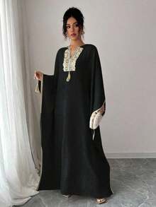 Women's Solid Color Long Dress, Fashion And Suitable For Summer - Black - View 3
