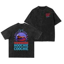Washed 100% Cotton Double-Sided Print Tee, Vintage "Hotter Than A  " Retro Shirt, 90s Country Music Meme Summer Vacation  Tee - màu đen - Xem 6