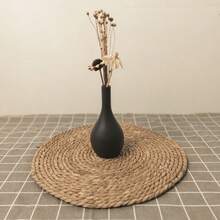 Round Woven Placemat, 12 Inch (Approx. 30.4 Cm), 13 Inch (Approx. 33 Cm) - Bohemian Style Rattan Placemat, Natural Hyacinth Placemat, Country Style Woven Placemat, Country Style Wicker Table Mat, Suitable For Dining Table, Home And Wedding - Beige - View 2