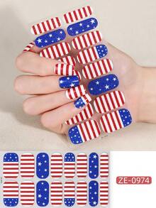 Stiker Kuku Warna Coral Pink, Stiker Nail Art Tahan Air, Warna Solid, Green Onion Pink, Stiker Kuku Gradien Ombre - MultiWarna - View 8