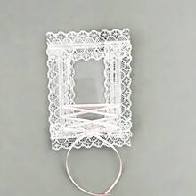 Porta-cartões elegante de renda (1 unidade), ideal para fotos de 7,6 cm, cartões de celebridades, retratos, mini cartões, cartões Gachapon, carteirinhas de estudante, decoração com laço artesanal, itens colecionáveis de personagens de anime/desenho animado, produtos para fãs de ídolos, capas para fotos, porta-cartões Lolita transparente. - A - Ver 19