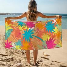 1pc Tropical Palm Tree Silhouette Beach Towel, Super Soft Microfiber Extra Large Beach Blanket, Super Absorbent Bath Towel, Suitable For Travel, Swimming Pool, Diving, Surfing, Yoga, Camping, Available In Multiple Sizes, Beach Accessories For Beach, Pool, Travel, Camping, Yoga - Palm Trees - View 7