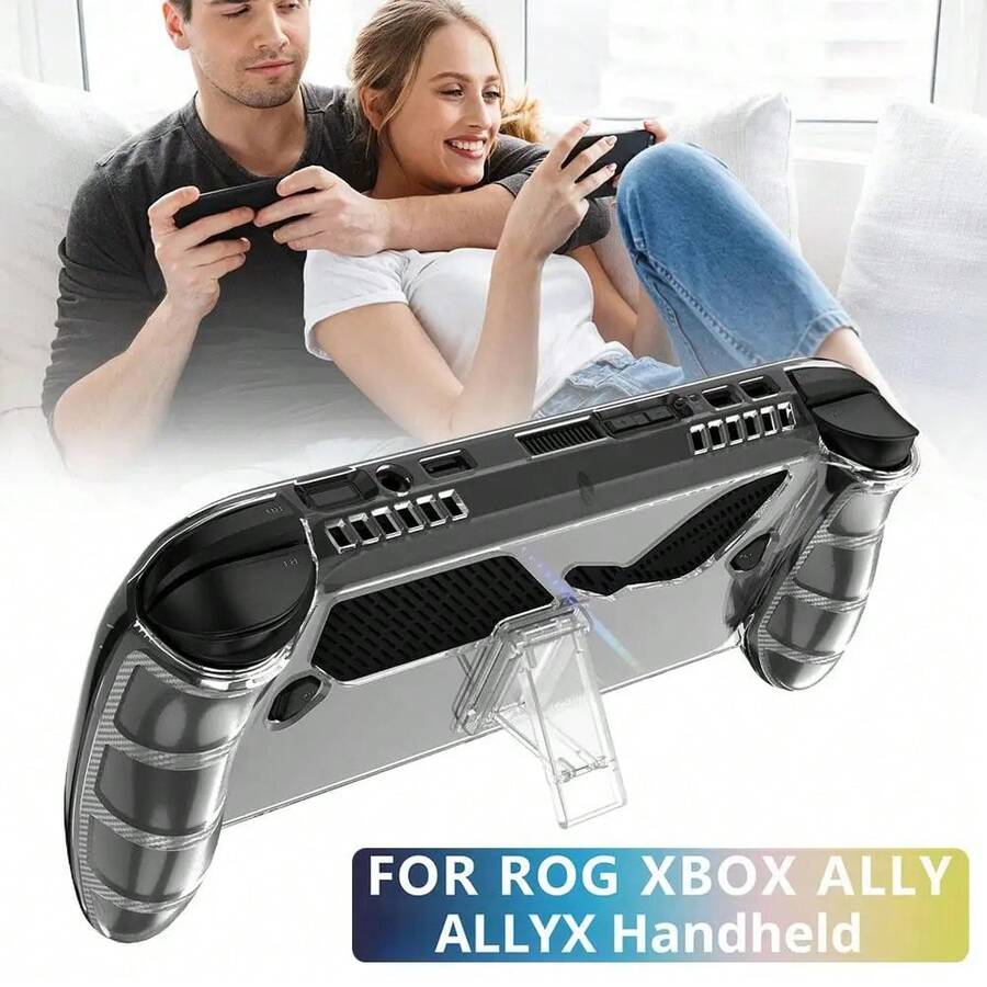 TPU Handheld Game Console Case Transparent Shockproof Protective Shell Ergonomic With Kickstand ForROG ForXbox Ally/Ally X - View 1