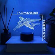 1pc Creative Airplane Shaped Night Light, Gift For Friends, Color Changing Decorative Lamp For Room Atmosphere - Multicolor - View 5