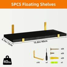 Tomnk 8 piezas de estantes flotantes, estantes de pared de madera rústica, decoración de pared, estantes para almacenamiento de libros para dormitorio, sala de estar, cocina, baño, decoración de oficina y exhibición de plantas - Multicolor - Ver 22