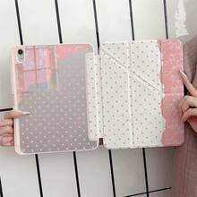 1 chiếc ốp lưng máy tính bảng chấm bi hồng và viền ren có ngăn đựng bút, tương thích với iPad thế hệ thứ 10/11 (A16 2025)/Tương thích với Samsung Galaxy S9/S7/S10+/Tương thích với /Tương thích với - Nhiều màu - Xem 2