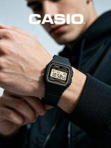 Casio F-91WG-9 Dark Green Gold Accent Digital Watch Retro Vintage Alarm Chrono LCD Resin Unisex Wristwatch Water Resist Old Money Aesthetic Y2K Style Watch Office Casual Commute Coffee Shop Gift for Boyfriend Colleague Him - 墨綠+金色 - 查看 3