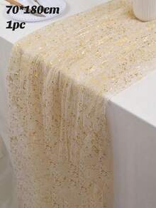 Gold Sequin Table Runner And Tablecloth Set - Shiny Gold Wedding, Party, Event Decor - Square Tablecloth With Tassel Trim (Fabric), Suitable For Dining Table Center Decor, Special Occasions - Multicolor - View 14
