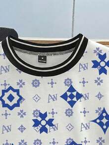 Camiseta de corte recto de talla estándar para hombre - Azul - Ver 4