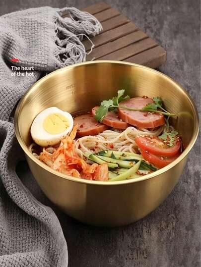 3pcs/1pc Stainless Steel Salad Mixing Bowl With Scale, Baking & Egg Beating Bowl, Vegetable Washing Basin Set