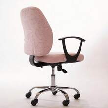 2 Pcs Office Chair Covers Set Leaf Pattern Universal Removable Computer Chair Protector For Seat And Backrest - Pink - View 2