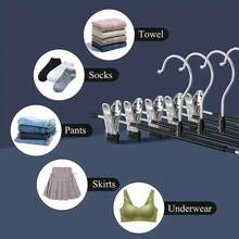 60pcs/20pcs/10pcs Heavy Duty Pants Hangers With Non-Slip Clips - Space Saving Closet Organizers, Coated Pants Clips, Skirt Clips, Stainless Steel Drying Racks For Home, Bathroom, Bedroom, Dorm - Multicolor - View 4
