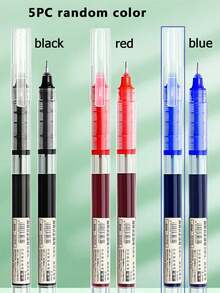 10 bút bi mực lỏng khô nhanh, ngòi 0.5mm, mực đen và xanh dương, dùng cho trường học, văn phòng, học sinh. - Nhiều màu - Xem 15