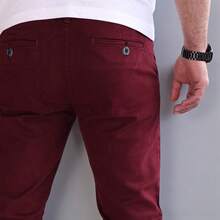 Stretch Gabardine Skinny Pants For Men John Silver - 紫紅色 - 查看 5