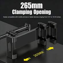 Giá đỡ máy tính bảng gắn trên tựa đầu ô tô, giá đỡ điện thoại/máy tính bảng cho ghế sau, phù hợp với các thiết bị từ 5.5-11 inch, tương thích với iPad Pro 17 Air 16 14 13 12 Pro Max Plus, Galaxy Tab, Kindle Fire HD, có thể xoay 360°, phụ kiện cần thiết khi đi du lịch. - A - Xem 5