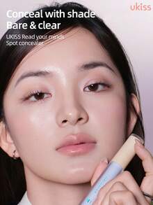 ukiss 3.4g Dual-End Concealer With Sponge Blending Head And Detail Brush, Conceal, Brighten, Contour, Color Correct, Precise Coverage, Long-Lasting, Moisturizing, Highlight, Natural Glow, Zero Powder Feel - #02 Misty Purple - View 3