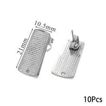10 chiếc chốt khuyên tai bằng thép không gỉ 304 mạ vàng 18K, có vòng hàn, thiết kế đơn giản, đế phẳng không có lỗ xỏ khuyên, phụ kiện làm trang sức khuyên tai DIY, không gây dị ứng và chống oxy hóa. - Hoa tai - Xem 9