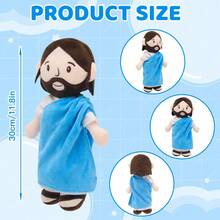 Peluche de Jesús, ángel de la guarda, juguete de peluche para, regalo de Navidad, regalo de Pascua para niños - Azul y blanco - Ver 2