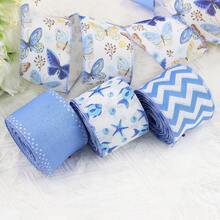Blue Overlock Ribbon, Fresh And Crisp Theme, DIY Bow Craft Wreath Accessory Decorative Webbing - Multicolor - View 6