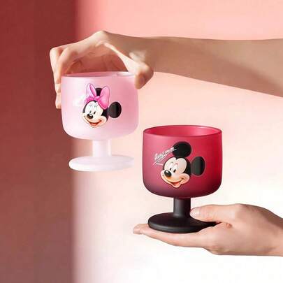 Disney Bộ 1 ly thủy tinh in hình nhân vật hoạt hình kinh điển Mickey & Minnie, ly uống nước tái sử dụng, thích hợp trang trí văn phòng, nhà cửa, quán bar, quà tặng sưu tầm anime, tuyệt vời cho Giáng sinh, sinh nhật, Ngày Valentine, Ngày của Mẹ, Lễ Tạ ơn.