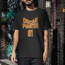 Camiseta de Carreras de Fórmula 1  Oscar Piastri |   Regalo Vintage F1 para Fanáticos de las Carreras - Negro - Ver 4