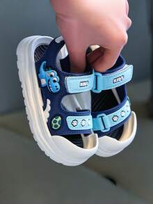 TEEOEC Kids Sandals, Boys Cute Dinosaur Closed Toe Sandals, Protect Baby Toes, Promote Foot Growth, Fashionable Cartoon Design, Thick Sole, Waterproof Non-Slip - Blue - View 4