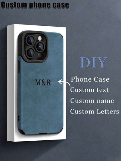 1 stuk gepersonaliseerd telefoonhoesje compatibel met iPhone 17 16 15 14 13 12 11 Pro Max 17 Air 16 15 14 Plus, luxe Koreaanse oogbonttextuur schokbestendige beschermhoes, gepersonaliseerde initialen, doe-het-zelf leren hoesje, vakantiecadeau voor stellen, vrienden, familie, telefoonhoesje 2026