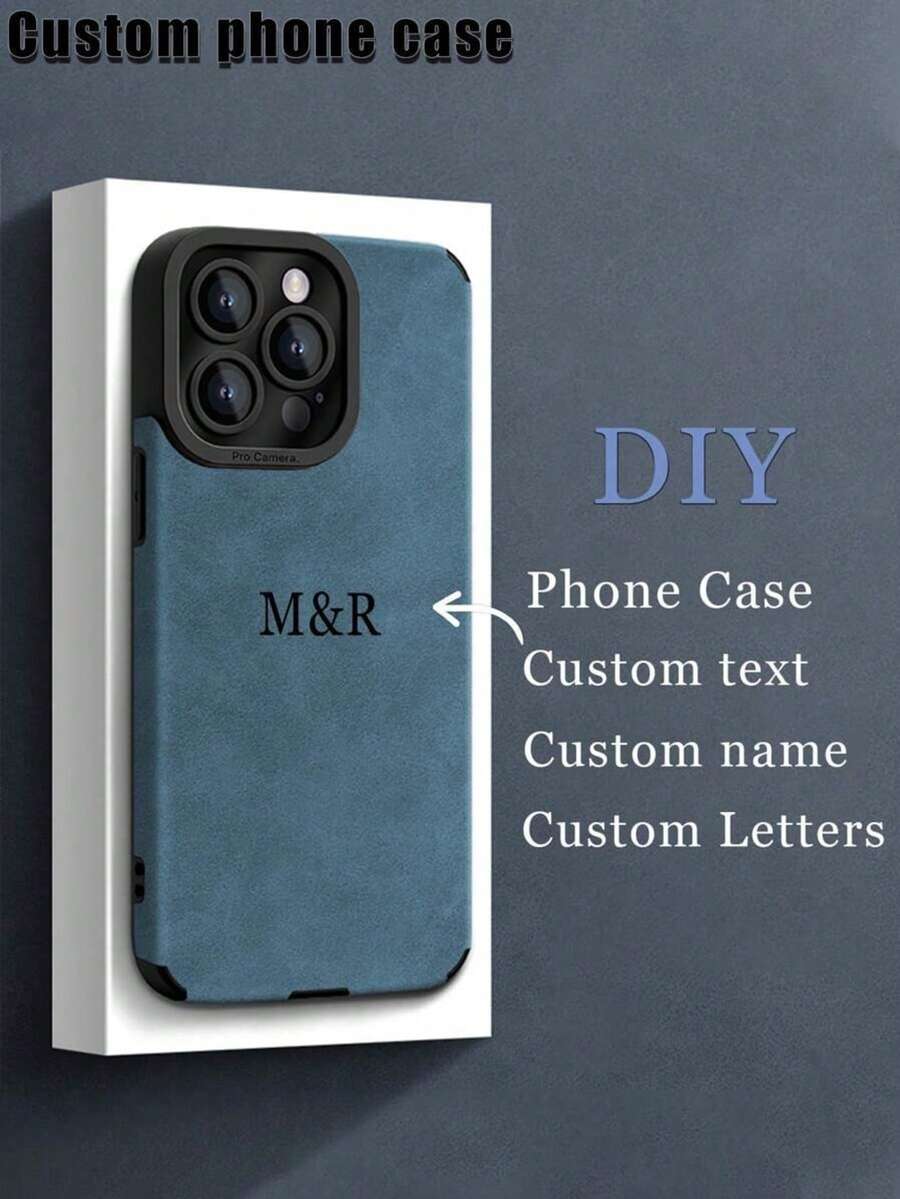 1 ốp lưng điện thoại tùy chỉnh tương thích với iPhone 17 16 15 14 13 12 11 Pro Max 17 Air 16 15 14 Plus, ốp bảo vệ chống sốc cao cấp họa tiết lông thú kiểu Hàn Quốc, tên viết tắt cá nhân hóa, ốp da tự thiết kế, quà tặng ngày lễ cho các cặp đôi, bạn bè, gia đình, ốp điện thoại 2026 - Màu xanh hải quân - Xem 1