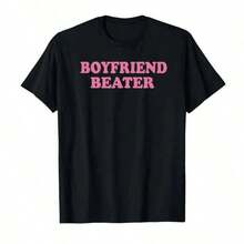 T Shirt Print ,Graphic-Cotton Tees Size Plus, Cartoon Round Neck Short Sleeve, Boyfriend Beater Funny Girlfriend Meme T-Shirt For Men Women 100% Cotton T Shirts Short Sleeve Tops 0915-1 ,Y2K,Oversized Shirt Men,With Shirt,Summer Tops,Shirt Suitable - 黑色 - 查看 7