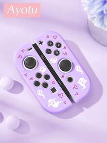 Ayotu 死亡、爱心与幽灵主题Switch保护壳，适用于新款Switch 2 (2025)/Switch NS/Switch OLED，无需取下保护壳即可安装在底座上，通用游戏手柄保护套，附赠2个摇杆帽，Switch游戏配件，防摔防刮，春日浪漫/返校礼物/情人节礼物 - 查看 22