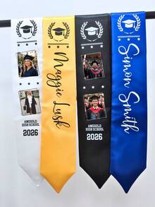 1/5/10/20pcs Customized 2026 Graduate Sashes - Personalized Name Graduation Sashes 2026 Graduation Gifts - Customizable Photo And Text Graduation Sashes - Unisex Graduation Ceremony Gifts, Customized Graduation, Personalize Your Graduation Day! Individual Graduate, Full Set, Name Or Background - Multicolor 3 - View 8