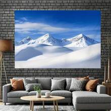 背景横幅，雄伟雪山风景主题图案背景，适用于拍照派对用品、拍照亭背景、户外探险主题聚会、冬季活动，经久耐用，室内外均可装饰。 - 24 - 查看 3