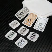 Protector de lente de cámara con brillantes de rhinestone de aleación compatible con iPhone 17Pro/17 Pro Max/16 Pro/16 Pro Max/15/14/13/12, base de metal brillante con rhinestones incrustados, accesorio de protección de cámara, anti-arañazos, anti-huellas dactilares, cobertura completa, gran regalo para novia, familia, amigos, cumpleaños, regalo del Día de la Madre, aniversario de mamá - Plateado - Ver 8