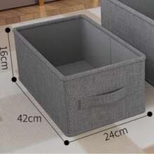 1pc Foldable Fabric Storage Box, Minimalist Washable Closet Organizer Box, Multi-Compartment Design, Multipurpose Storage Container For Underwear, Bras, Socks And Personal Items, Space-Saving Household Container For Bedroom, Wardrobe And Dorm, Essential Home Storage Accessory For All Seasons - Grey - View 7