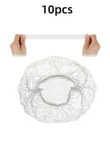 100pcs Disposable Non-Woven Shower Cap, Unisex, Suitable For Food Service, Salons, Kitchens, Etc. - White - View 12