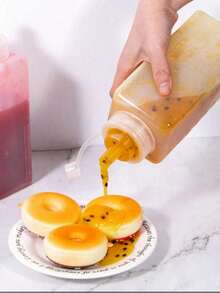 1 chai đựng nước sốt dạng bóp! Thiết kế chống rò rỉ + vạch chia rõ ràng, chai đựng gia vị có nắp, thích hợp cho nướng, trộn salad và làm bánh - 0.6L/0.8L/1L (20oz/27oz/33oz) - Nhiều màu - Xem 2