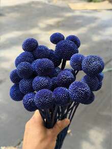 10/20pcs Artificial Flower Golden Ball Bouquet - Glassy Snowball Flowers, Vivid Multicolor Spherical Blooms, Suitable For DIY, Wedding & Home Decor, Durable Center Piece, From Rustic To Modern Floral - Royal Blue - View 3