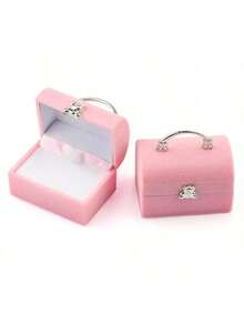 QIAO Caja de joyería con diseño de oso estético - Estuche de terciopelo con estilo de maleta en miniatura para guardar anillos, aretes, collares, regalo ideal para cumpleaños y ocasiones especiales - Joyero - Ver 4