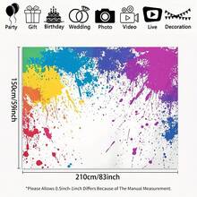 Vibrant Painting Themed Party Backdrop Banner, Pattern Background Cloth For Photo Booth, Poster, Art Party Decor, Durable For Indoor And Outdoor Use - 18 - View 2