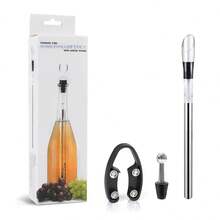 1pc Stainless Steel Cooling Rod - Black Handle Cooling Tool, Suitable For Chilling Drinks, Beverage Cooling Accessory | Elegant | Fashionable Stainless Steel, Gift, Celebration Gift - View 9