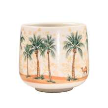 1pc 230ml Coconut Tree Saudi Coffee Cup, Ceramic Mug, Latte Art Cup, Creative Camel Tea Cup, Gift For Family, Friends, Colleagues - Multicolor - View 5