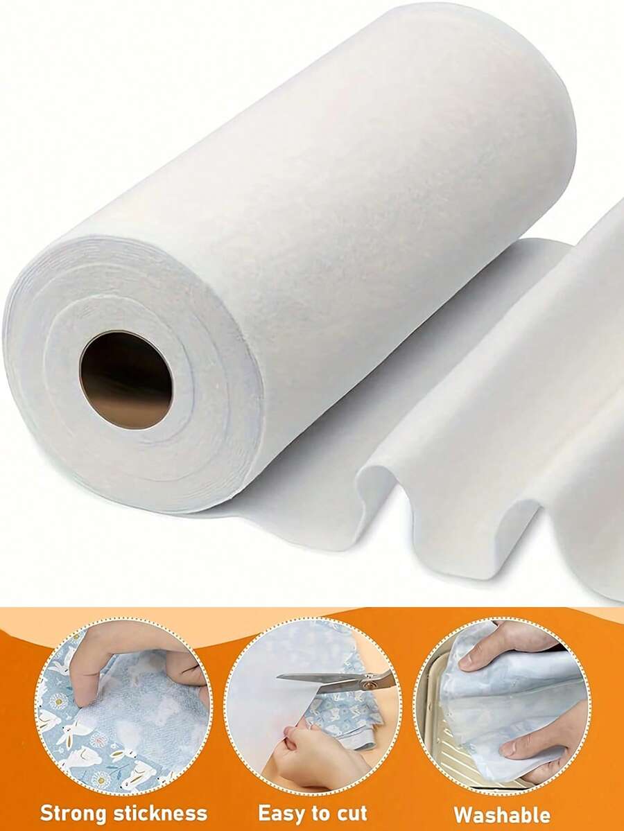 中厚度聚酯纖維單面黏合襯布，適合DIY手工藝與縫製項目，11.6英吋 X 30碼 - 單面熱壓黏合襯布，適用於縫製、拼布、縫製用品、手工藝、衣物、包袋與家居裝飾