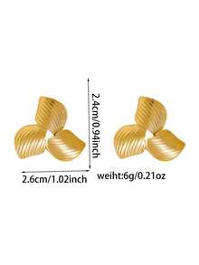 Vintage Textur Bumerang Form Ohrstecker für Frauen, einzigartiges Design Ohrringe für den täglichen Gebrauch, hypoallergen, anlaufgeschützt, geometrische Ohrringe für Frauen, minimalistische Himmelsschmuckstücke für Frauen, minimalistische einzigartige Design Ohrstecker für Frauen, Boho Mode Strand Ohr Schmuckzubehör, goldfarben geometrische Blumen Ohrringe Set - Gold - Übersicht 10