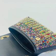 Sac de soirée orné de pierres précieuses, sac de soirée orné de diamants, sac de soirée pour femmes, sac à main de style européen et américain. - sac à strass colorés - Voir 2