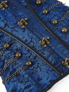 Local Shipping European And American Gothic Purple Court Corset - 藍色 - 查看 7