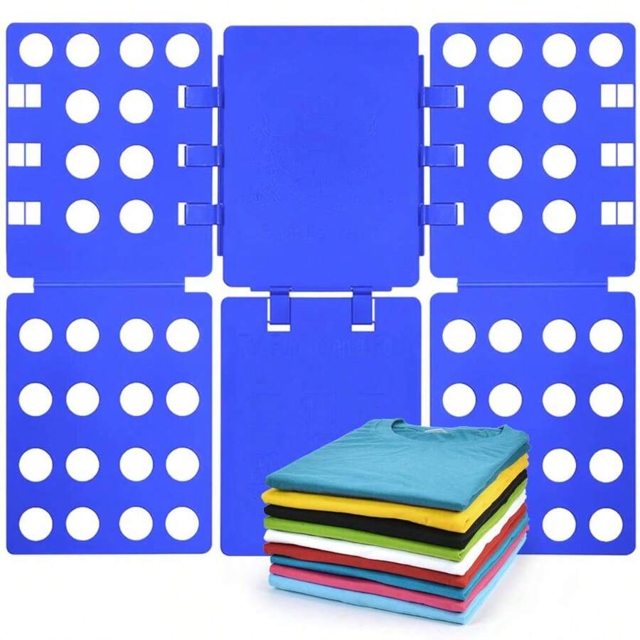 1 Pack Durable PP Clothes Folding Board, Silicone Clips, No Wrinkles, Saves 50% Drawer Space For Shirts, Sweaters, Pants & Towels