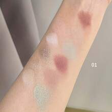 Paleta de sombras de ojos HERORANGE Ripple de 12 colores, tonos suaves gris-rosa de baja saturación, fórmula aterciopelada mate, tonos luminosos con brillo, sombras neutras versátiles para uso diario, looks ahumados de alta gama, paleta todo en uno para el trayecto y las citas - Multicolor - Ver 8