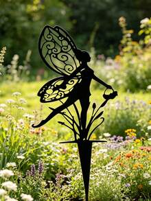 1 pièce Panneau de jardin en fer art - Conception charmante de fée et de fleurs, convient pour le jardin, le balcon, les jardinières, les mariages, les cadeaux de Noël, la décoration extérieure - Multicolore - Voir 6